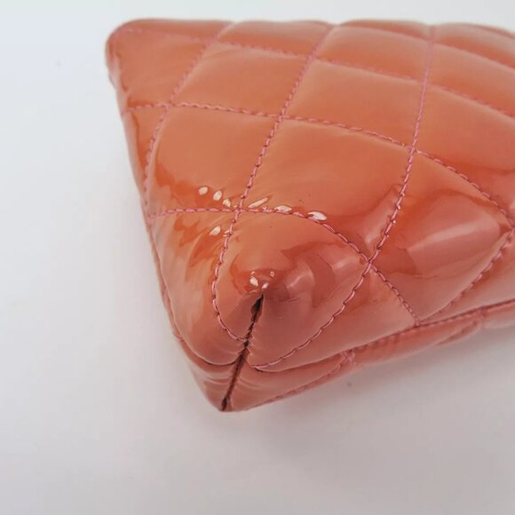 Authentic CHANEL Orange Patent Leather CC Long Wallet Zipper Coin - Picture 9 of 11